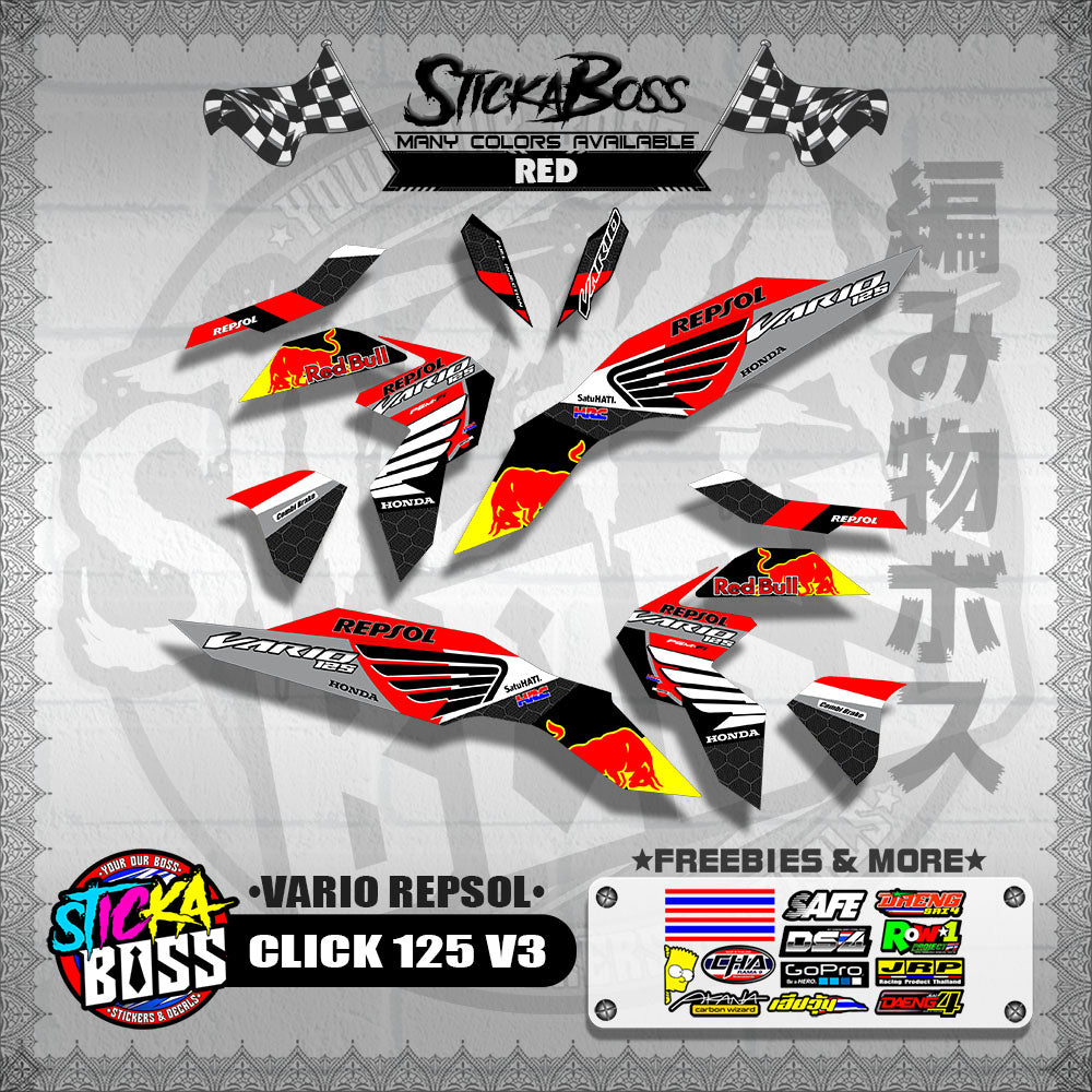 CLICK 125 V3 DECALS ( VARIO REPSOL )【WITH FREEBIES】
