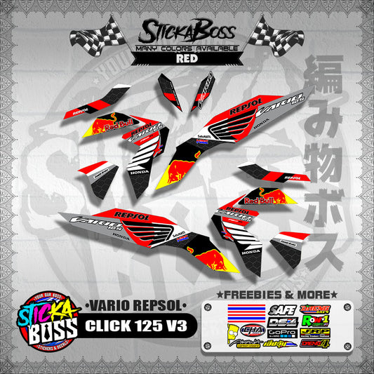 CLICK 125 V3 DECALS ( VARIO REPSOL )【WITH FREEBIES】