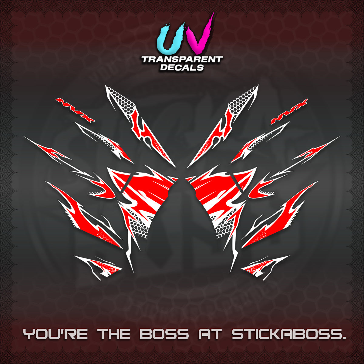 AEROX 155 V2 UV TRANSPARENT (VIETNAM STYLE-1 SPOT) FOR DARK COLORED COVER DECALS By STICKABOSS