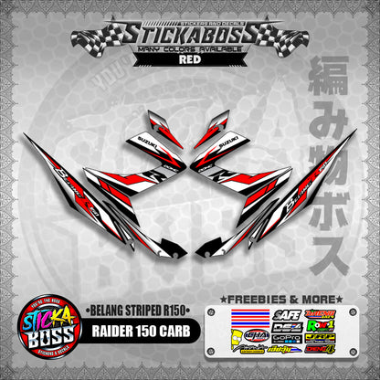 RAIDER 150 CARB STICKER DECALS ( BELANG STRIPED R150 )【WITH FREEBIES】