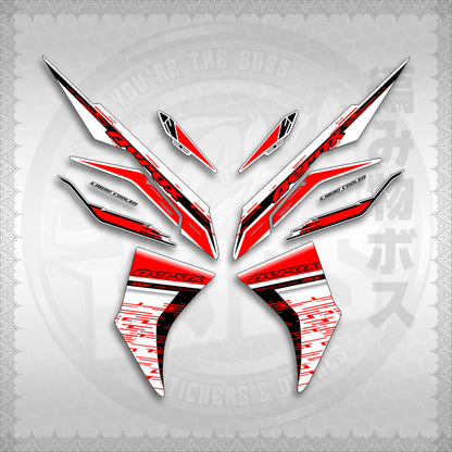 STICKER DECALS for AEROX V3 ALPHA TURBO INDO FOR WHITE (AV3NESTEDMA) By STICKABOSS (SOFIE LAMINATED WATERPROOF)