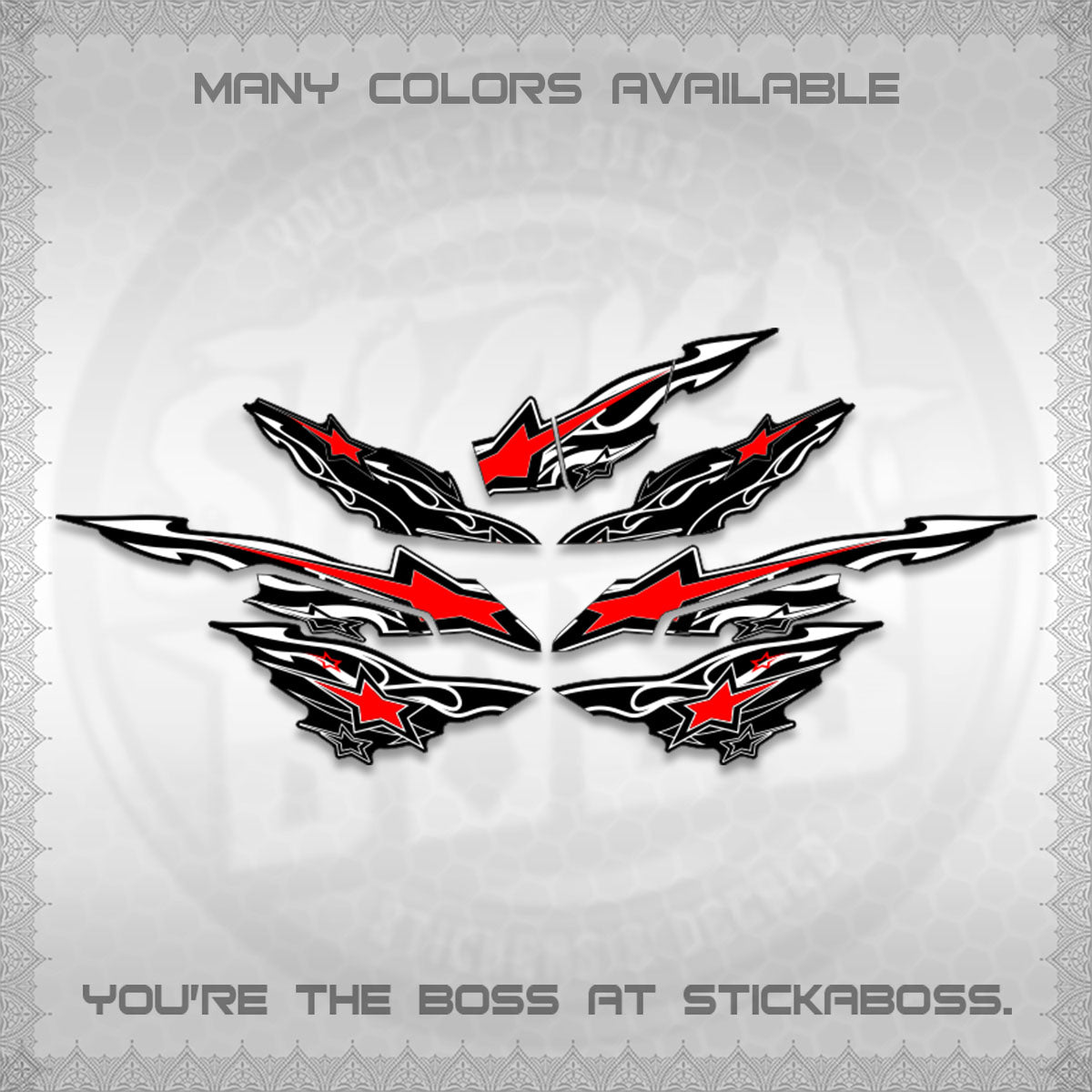 AEROX  V3 INDO DECALS (0005 RISING STAR)STICKER DECALS By STICKABOSS