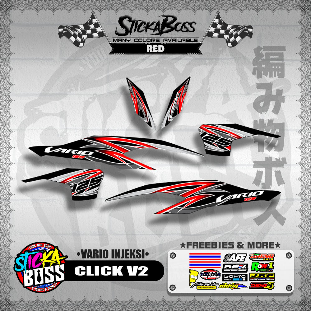 CLICK V2 DECALS ( VARIO INJEKSI )【WITH FREEBIES】