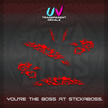 CLICK 125 V3 UV TRANSPARENT DECALS (2026 TRIBAL HEART DESIGN) STICKER KITS BY STICKABOSS