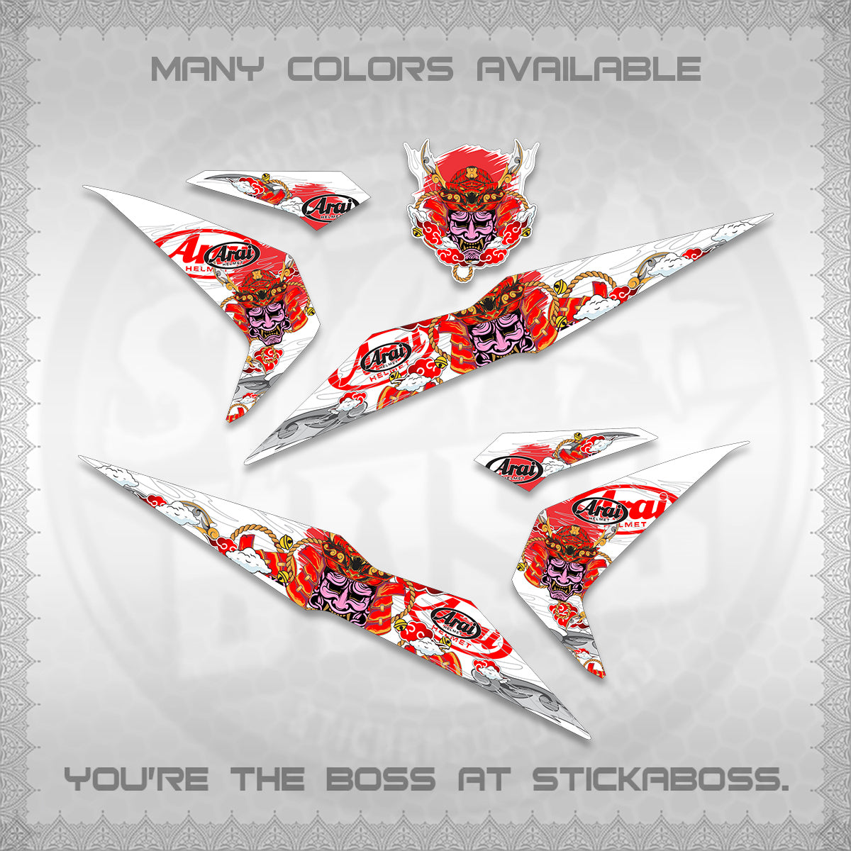 BEAT FI V2 INDO FOR WHITE DECALS (2026 NEW SAMURAI MOTIF) STICKER KITS BY STICKABOSS