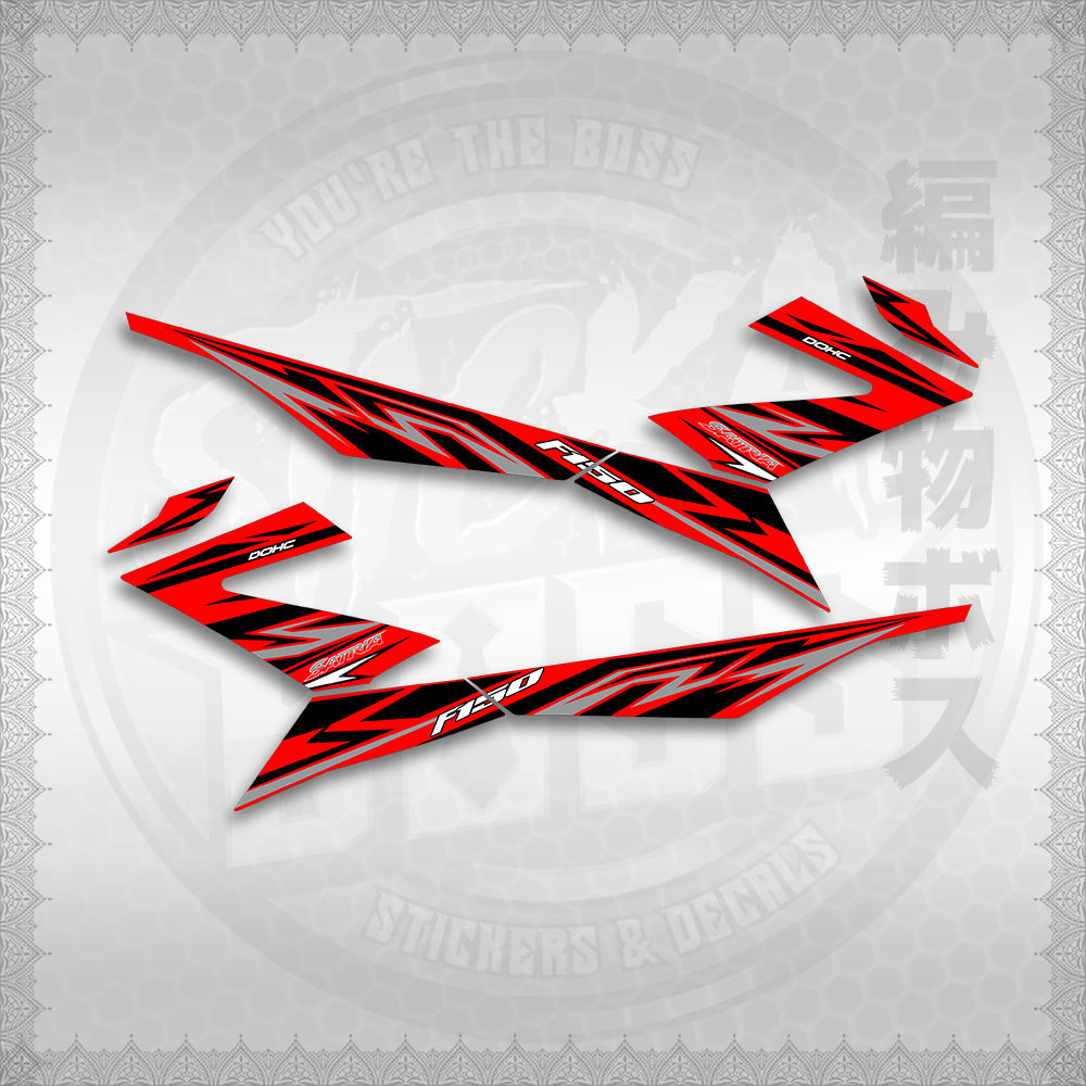 STICKER DECALS for RAIDER 150 Fi (RFINESASHED20) By STICKABOSS (SOFIE LAMINATED WATERPROOF)