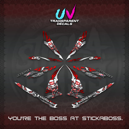 AEROX 155 V1 UV TRANSPARENT DECALS (2026 NEW RCB 2.0 DESIGN) STICKER KITS BY STICKABOSS