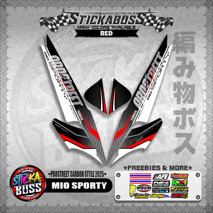 MIO SPORTY STICKER DECALS ( PROSTREET CARBON STYLE 2025 )【WITH FREEBIES】