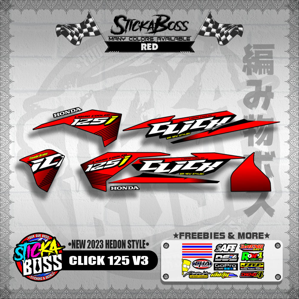 CLICK 125 V3 DECALS ( NEW 2023 HEDON STYLE )【WITH FREEBIES】