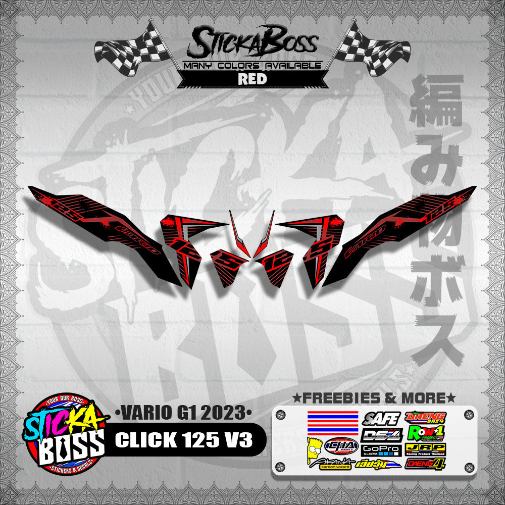 CLICK 125 V3 DECALS ( VARIO G1 2023 )【WITH FREEBIES】
