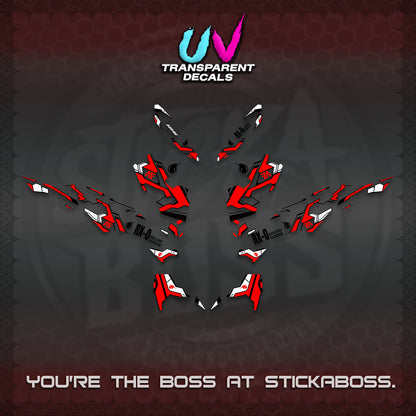 CLICK V3 VARIO UV TRANSPARENT DECALS (UNICORN GUNDAM DESIGN) STICKER DECALS By STICKABOSS
