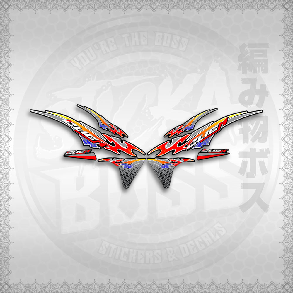 STICKER DECALS for CLICK 125 V3 THAI (CV3SASEKAKI) By STICKABOSS (SOFIE LAMINATED WATERPROOF)
