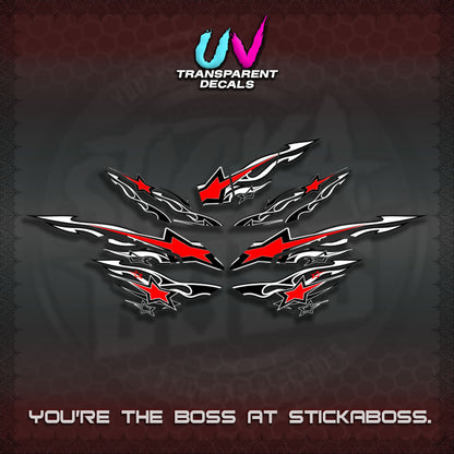 AEROX  V3 INDO UV TRANSPARENT DECALS(0005 RISING STAR)STICKER DECALS By STICKABOSS