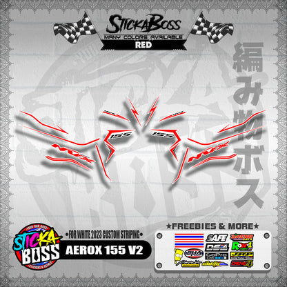 AEROX 155 V2 DECALS ( FOR WHITE 2023 CUSTOM STRIPING )【WITH FREEBIES】