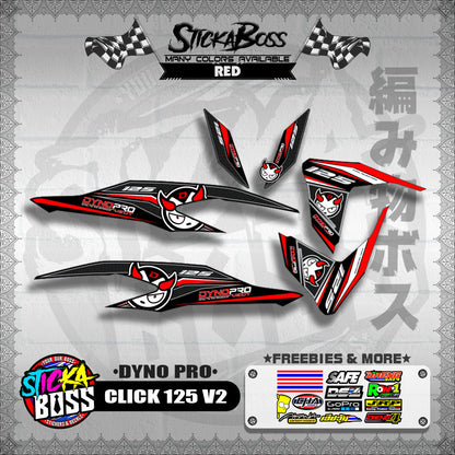CLICK 125 V2 DECALS ( DYNO PRO )【WITH FREEBIES】