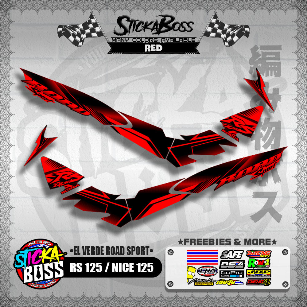RS 125 / NICE 125 DECALS ( EL VERDE ROAD SPORT ) [ PREMIUM GLOSSY LAMINATED ]【WITH FREEBIES】