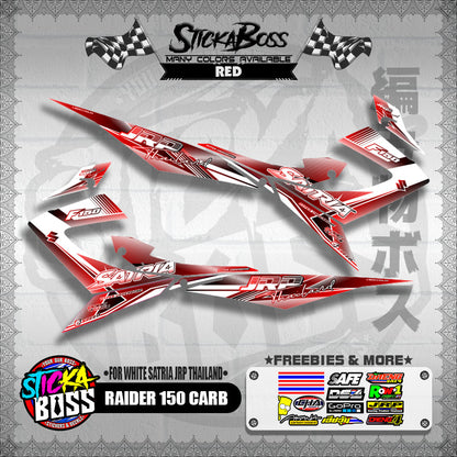 RAIDER 150 CARB DECALS ( FOR WHITE SATRIA JRP THAILAND )【WITH FREEBIES】