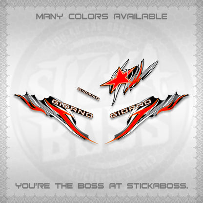 GIORNO 125 DECALS (2026 NEW TRIBAL FIRE NTN) STICKER DECALS BY STICKABOSS
