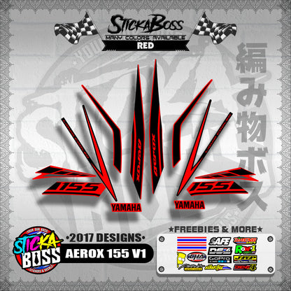 AEROX 155 V1 STOCK DECALS ( 2017 DESIGNS ) 【WITH FREEBIES】