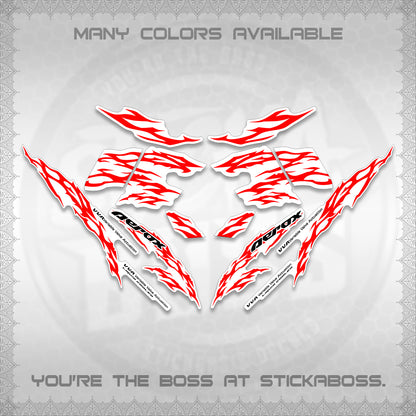AEROX 155 V2 FOR WHITE DECALS (2026 TRIBAL LIGHTNING DESIGN) STICKER KITS BY STICKABOSS