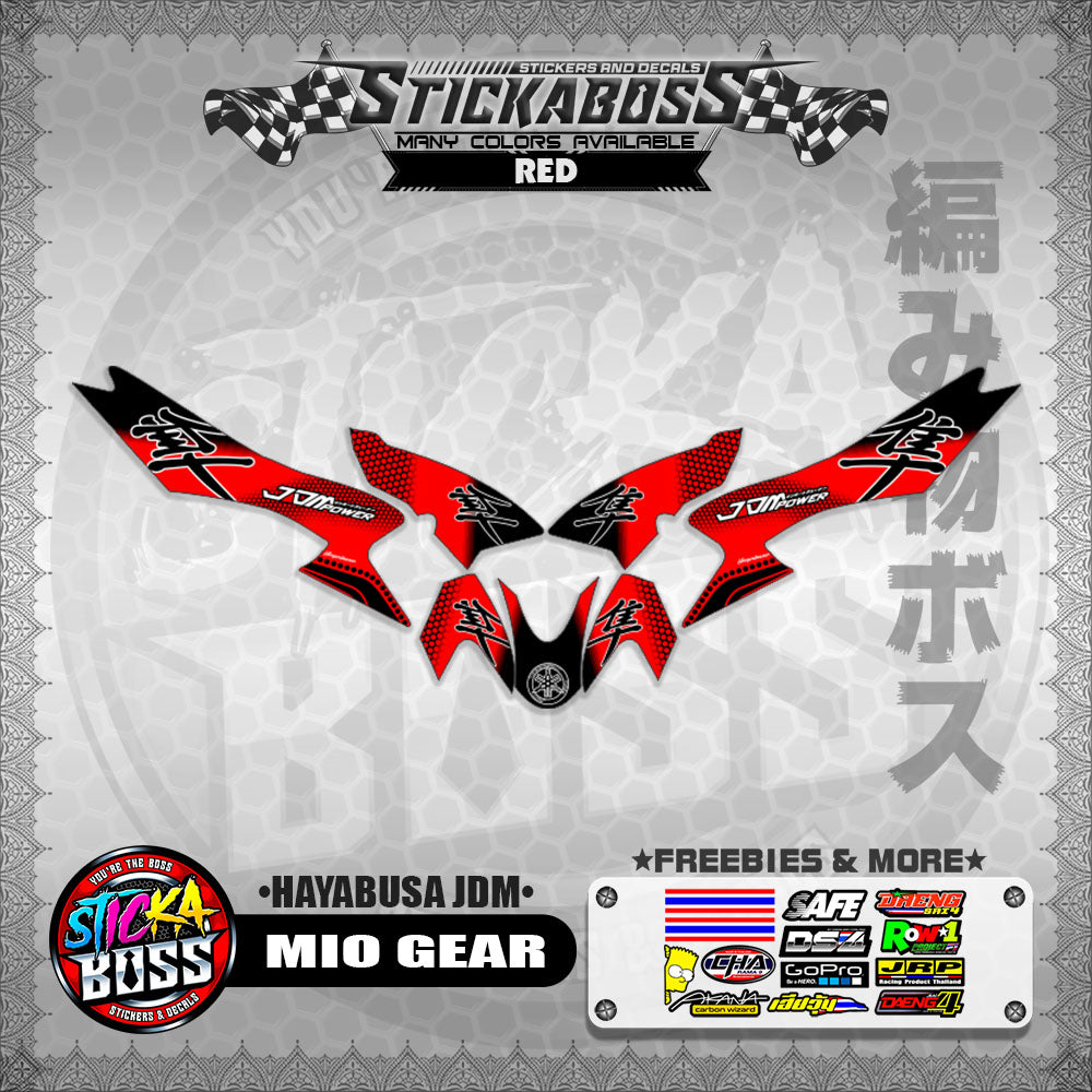 MIO GEAR STICKER DECALS ( HAYABUSA JDM )【WITH FREEBIES】