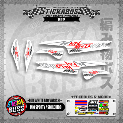 MIO SPORTY / SMILE INDO STICKER DECALS ( FOR WHITE A19 VARIASI )【WITH FREEBIES】