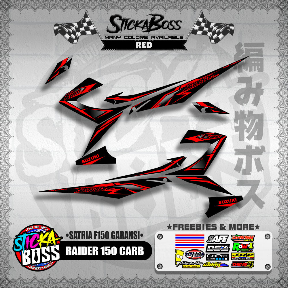 RAIDER 150 CARB DECALS ( SATRIA F150 GARANSI )【WITH FREEBIES】