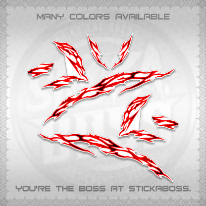 CLICK 125 V3 FOR WHITE DECALS (2026 TRIBAL LIGHTNING DESIGN) STICKER KITS BY STICKABOSS