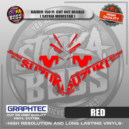 RAIDER 150 FI CUT OUT DECALS ( SATRIA MOVISTAR ) | VINYL WATERPROOF CUT-OUT STICKER DECALS