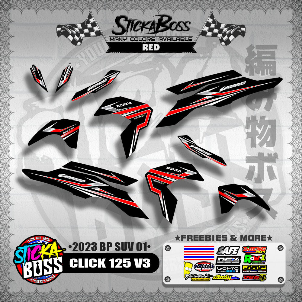 CLICK 125i / 150i V3 DECALS ( 2023 BP SUV 01 )【WITH FREEBIES】