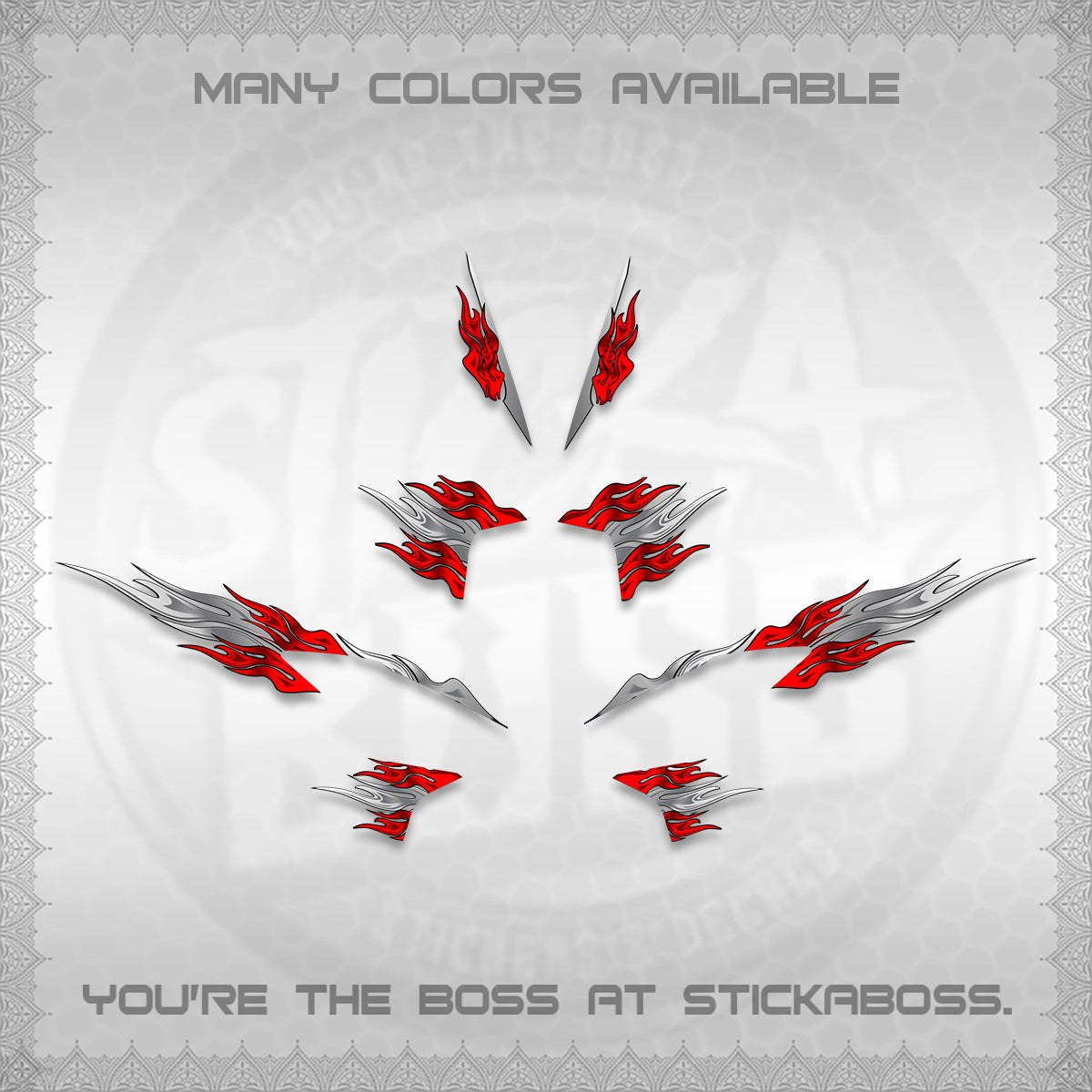 CLICK V2 STRIPING DECALS (2026 MODERN TRIBAL FIRE) STICKER KITS BY STICKABOSS