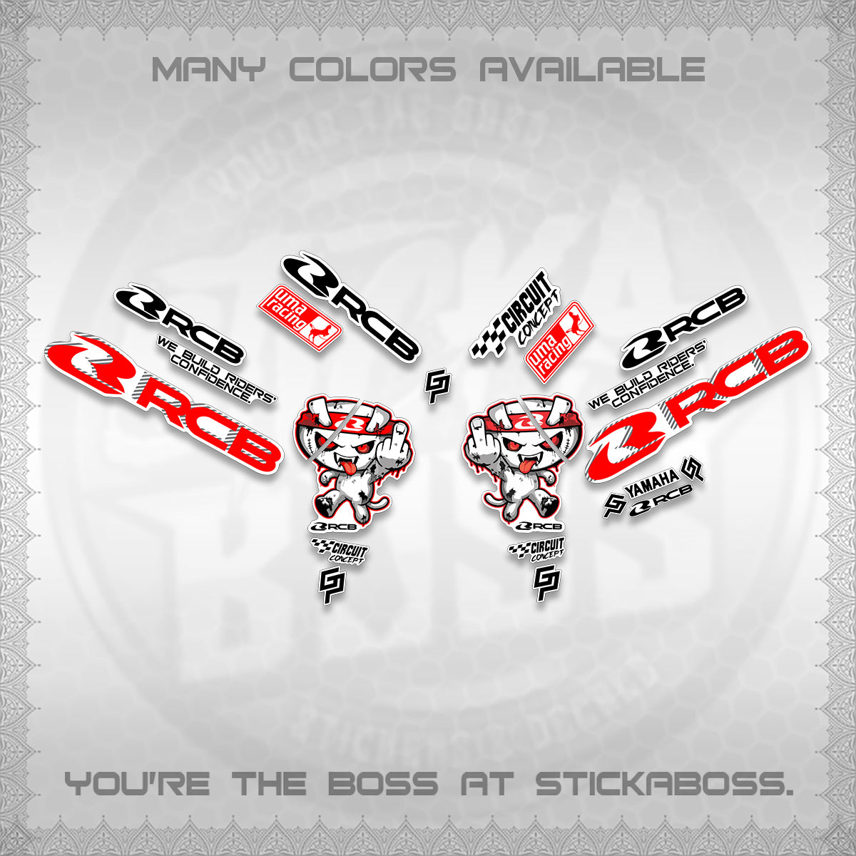 AEROX V2 FOR WHITE DECALS (2026 RACE ZOMBIE DESIGN) STICKER DECALS By STICKABOSS