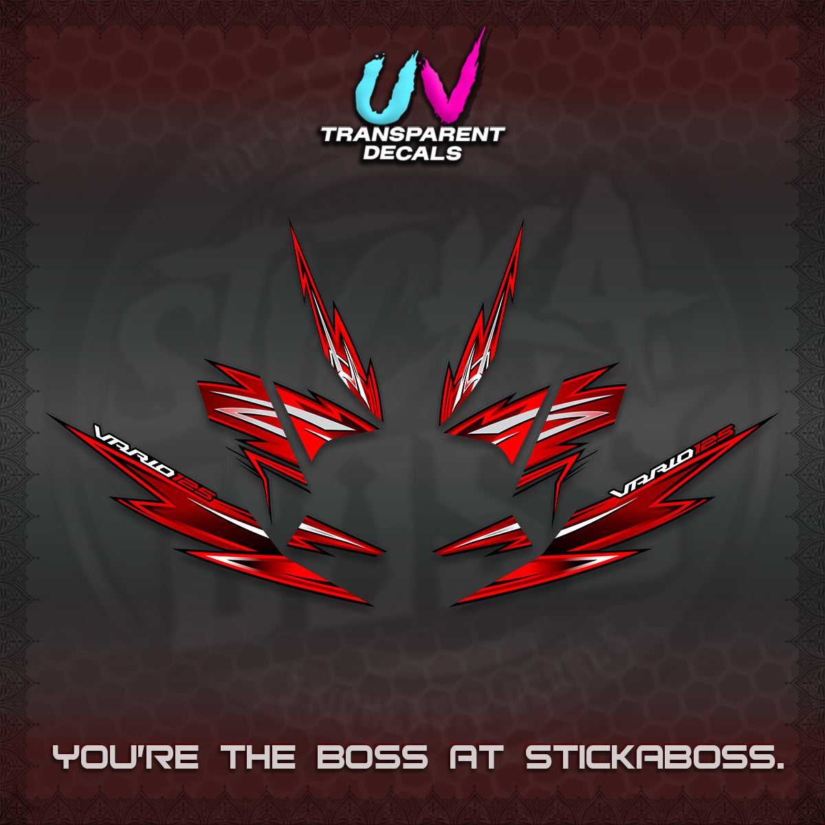 CLICK 125 V4 INDO VARIO UV TRANSPARENT DECALS (2026 VANDOREN STYLE) STICKER DECALS By STICKABOSS