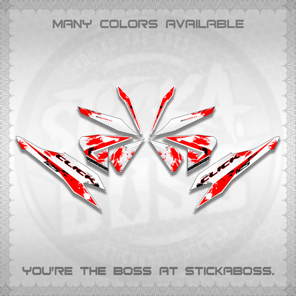 CLICK V2 MALAY FOR WHITE DECALS (HITAM STRIPING 03 MOTIF)STICKER DECALS By STICKABOSS