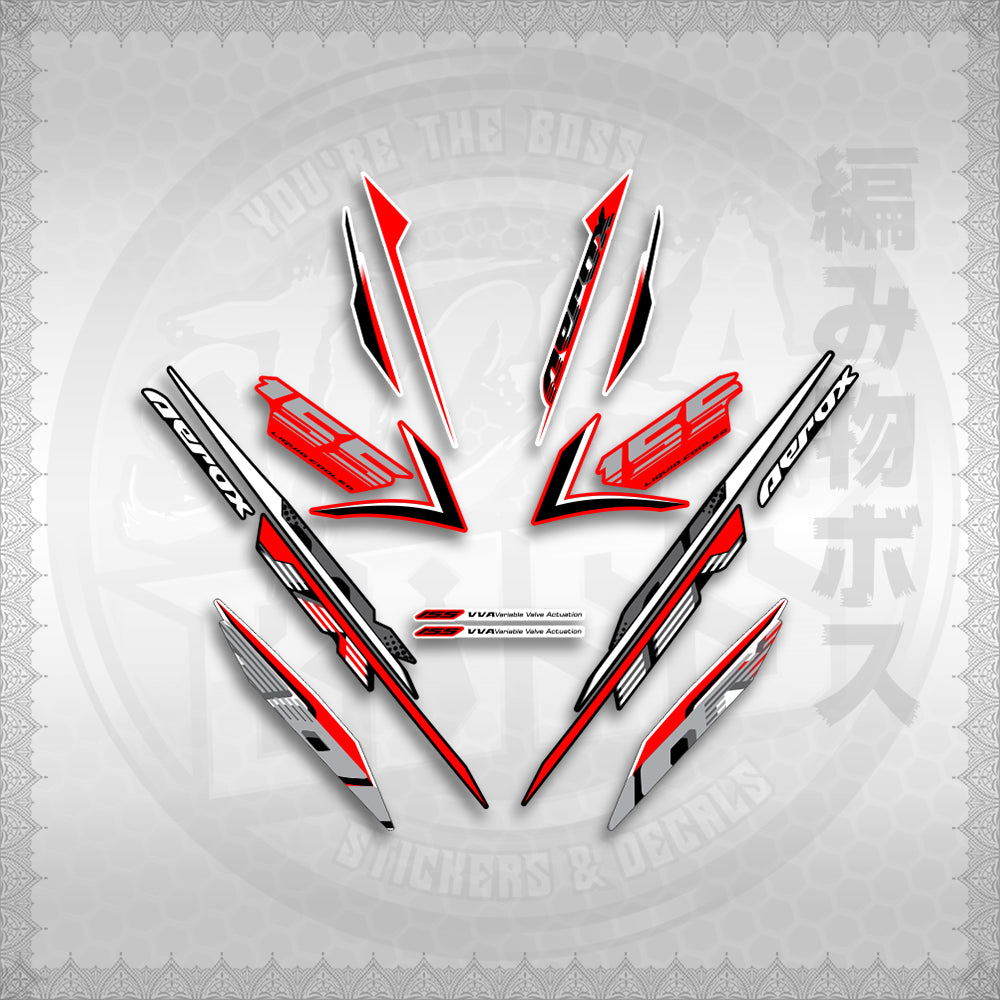 STICKER DECALS for AEROX 155 V2 (AV2NESPGR) By STICKABOSS (SOFIE LAMINATED WATERPROOF)