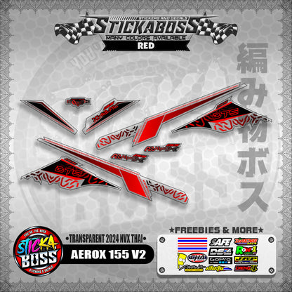 TRANSPARENT AEROX 155 V2 STICKER DECALS ( TRANSPARENT 2024 NVX THAI )【WITH FREEBIES】