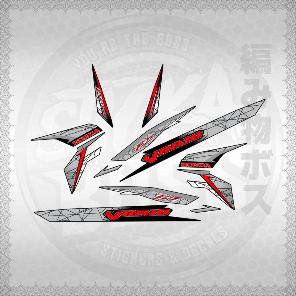 CLICK 125 V3 VARIO STYLIZED TEXT DESIGN STICKER DECALS By STICKABOSS (SOFIE LAMINATED WATERPROOF)