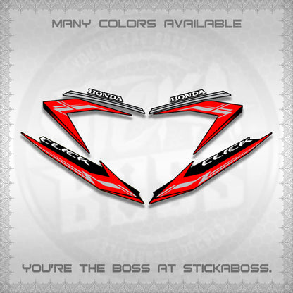 CLICK 125 V3 STOCK DECALS (NEW 2023 DESIGN)STICKER DECALS By STICKABOSS