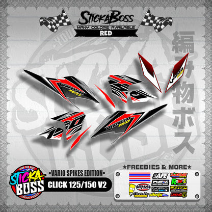 CLICK 125 / 150 V2 DECALS ( VARIO SPIKES EDITION ) 【WITH FREEBIES】