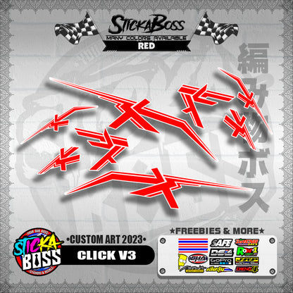 CLICK V3 DECALS ( CUSTOM ART 2023 ) [ PREMIUM GLOSSY LAMINATED ]【WITH FREEBIES】