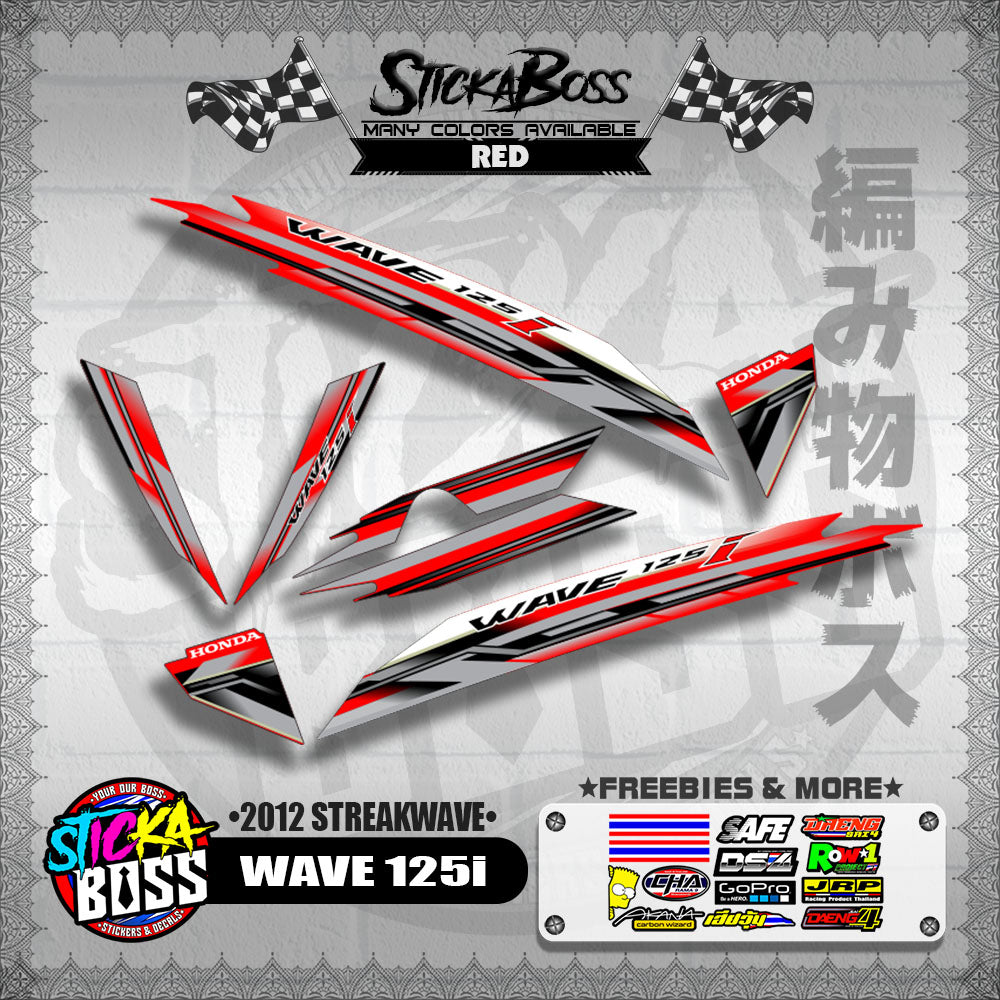 WAVE 125i DECALS ( 2012 STREAKWAVE )【WITH FREEBIES】