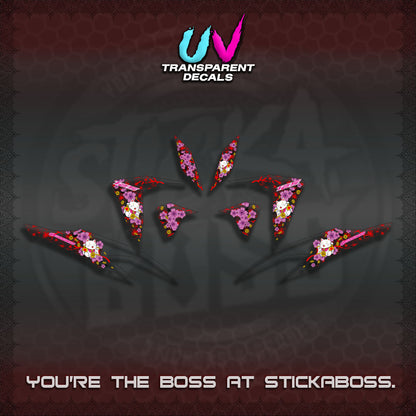 【PREMIUM UV PRINT】TRANSPARENT  CLICK 125 V2 DECALS (LUCKY CAT SAKURA STRIPING)By STICKABOSS