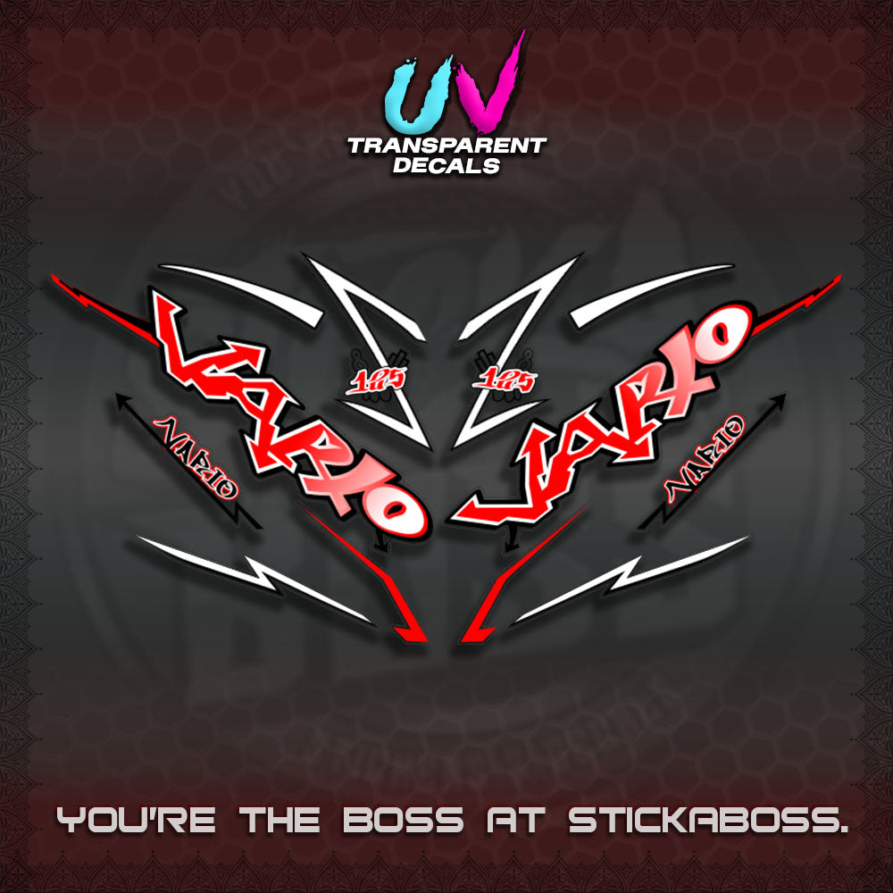 CLICK V3 UV TRANSPARENT INDO VARIO DECALS (STRIPPING GRAFITY MOTIF)STICKER DECALS By STICKABOSS