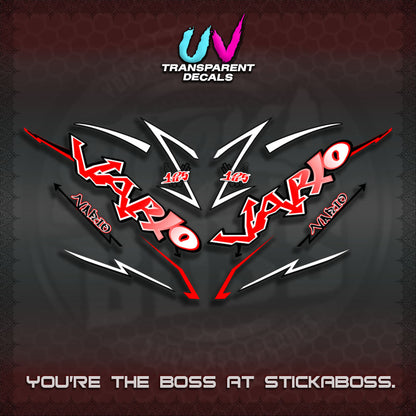 CLICK V3 UV TRANSPARENT INDO VARIO DECALS (STRIPPING GRAFITY MOTIF)STICKER DECALS By STICKABOSS