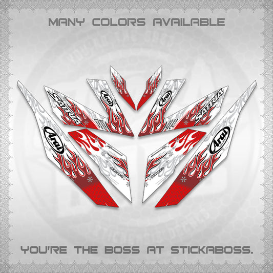 RAIDER 150 Fi FOR WHITE SATRIA DECALS(ARAI API NEW TERBARU VIRAL ELEGAN)STICKER DECALS By STICKABOSS