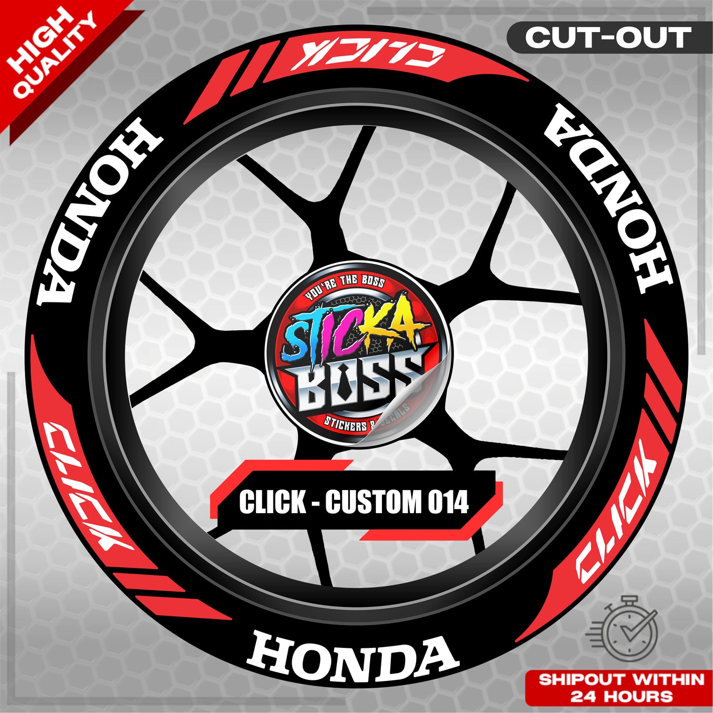 CLICK 125 / 150 / 160 MAG STICKER SET  ( 2 MAGS ) - CUSTOM 014 | VINYL WATERPROOF CUT-OUT DECALS