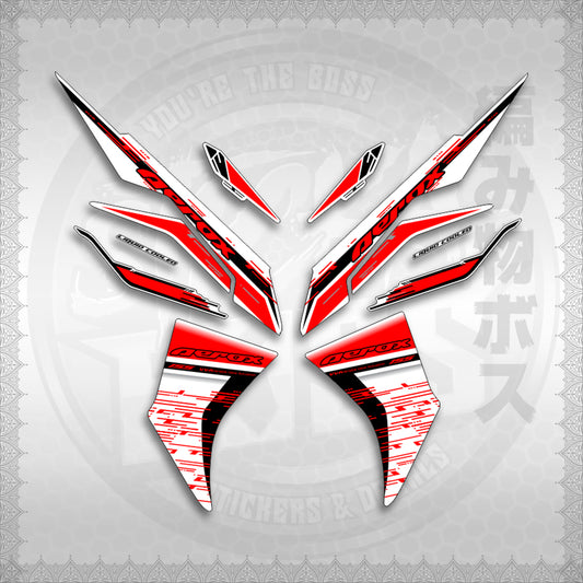 STICKER DECALS for AEROX V3 ALPHA TURBO INDO FOR WHITE (AV3NESTEDMA) By STICKABOSS (SOFIE LAMINATED WATERPROOF)