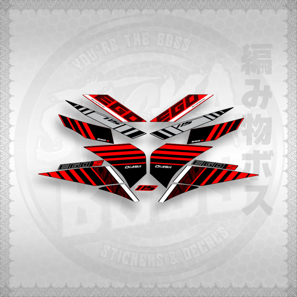 STICKER DECALS for MIO SOUL 115 CARB (MSICEGSBA) By STICKABOSS (SOFIE LAMINATED WATERPROOF)