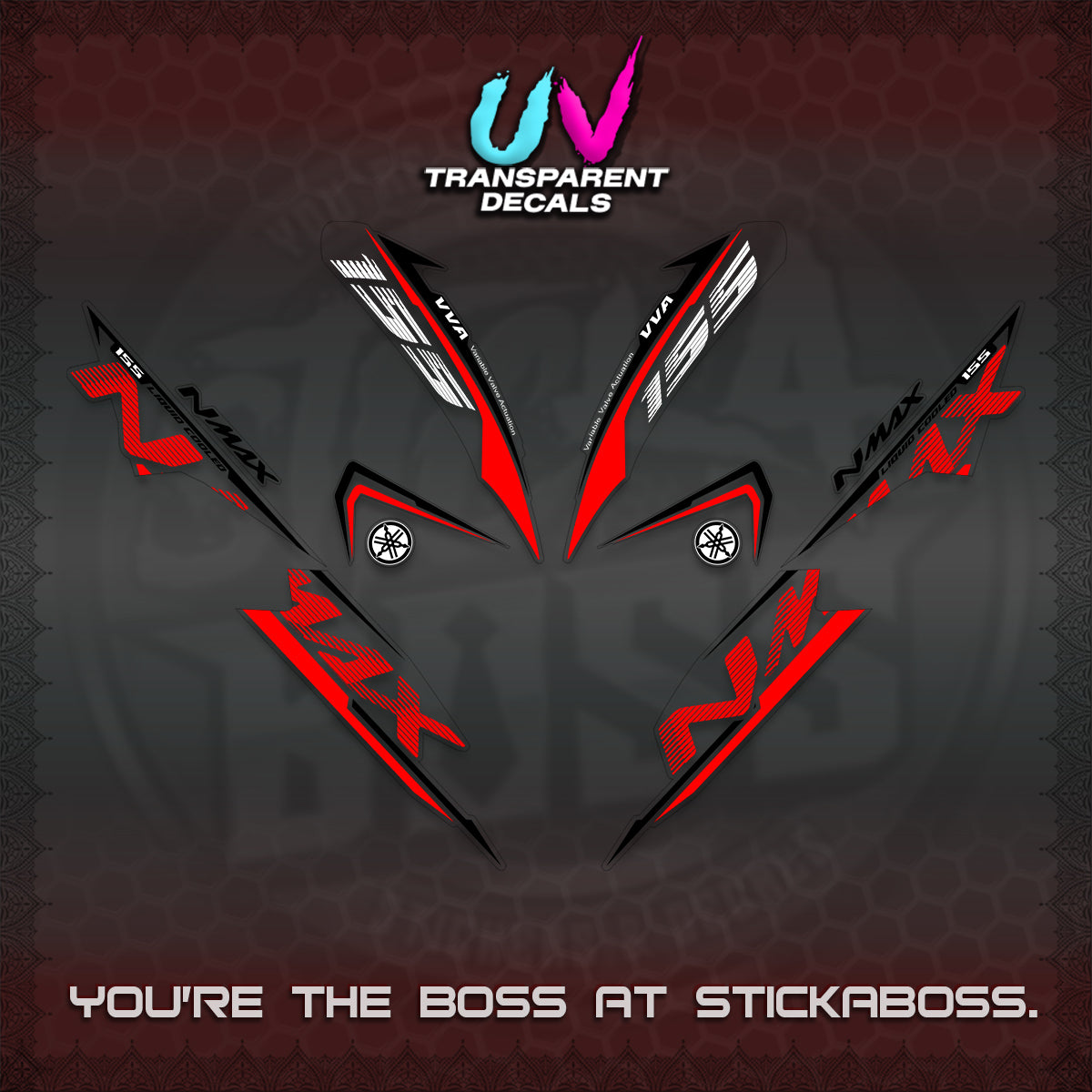NMAX V1 THAI UV TRANSPARENT DECALS (2020 DESIGN) STICKER DECALS By STICKABOSS