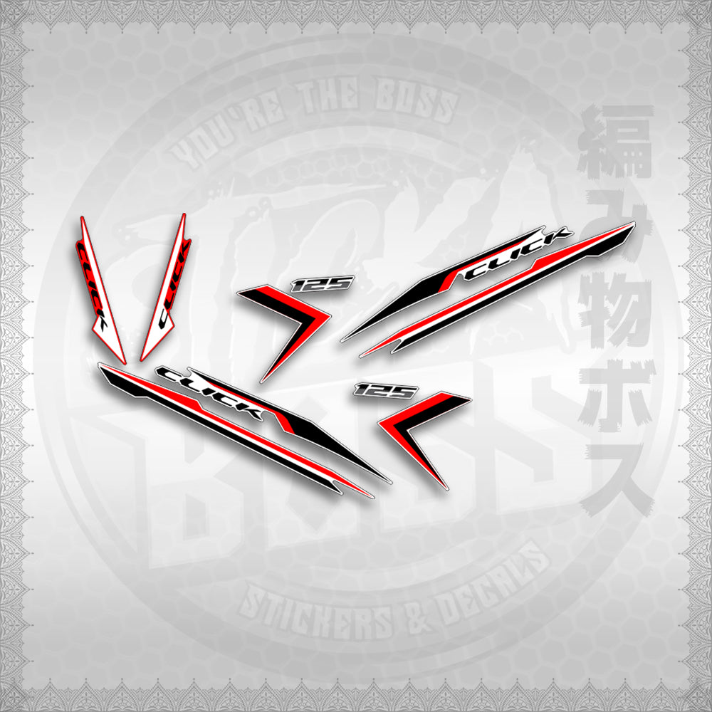 STICKER DECALS for CLICK 125 V3 (CV324NSTIN) By STICKABOSS (SOFIE LAMINATED WATERPROOF)
